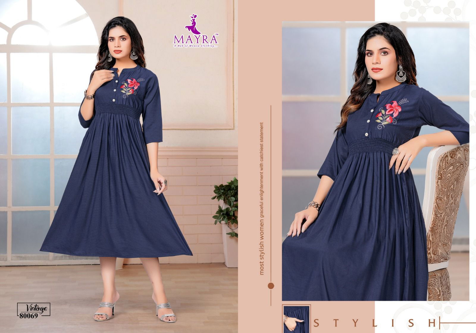 Mayra vintage Wholesale Designer Party Wear Kurtis Catalog